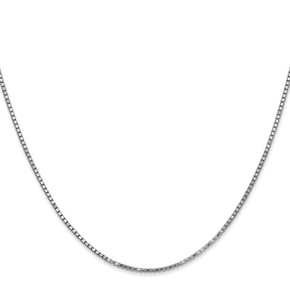 14K White Gold 30 Inch 1.4mm Box With Lobster Clasp Chain Necklace