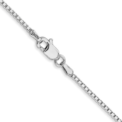 14K White Gold 26 Inch 1.4mm Box With Lobster Clasp Chain Necklace