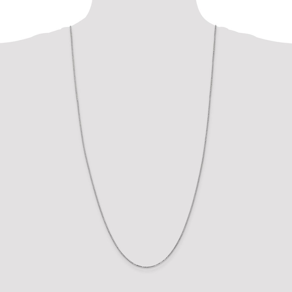 14K White Gold 30 Inch 1.4mm Box With Lobster Clasp Chain Necklace