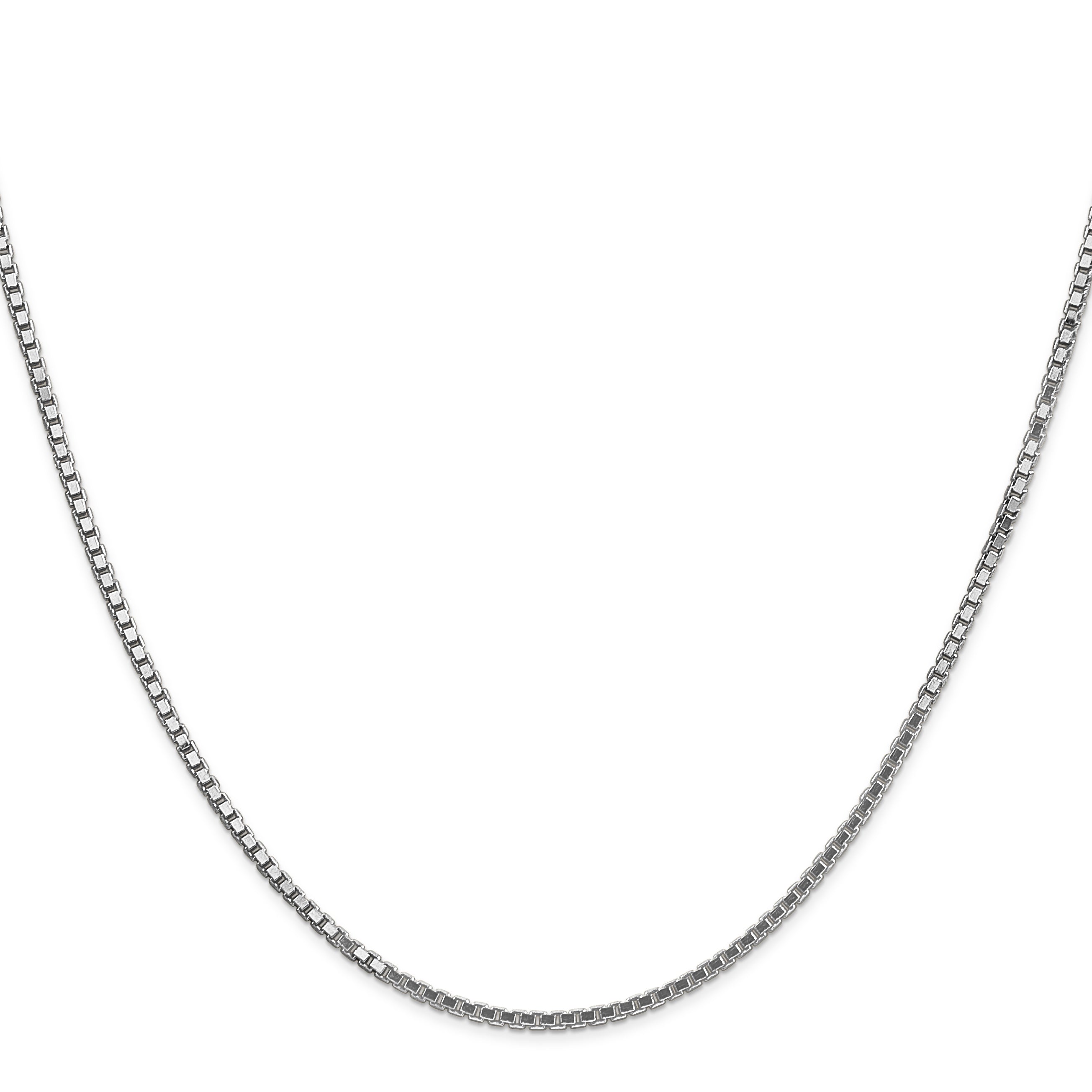 14K White Gold 28 Inch 1.5mm Box With Lobster Clasp Chain Necklace