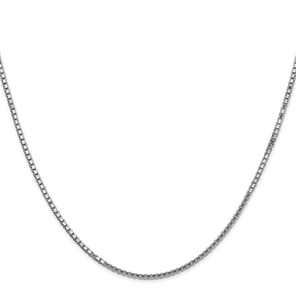 14K White Gold 28 Inch 1.5mm Box With Lobster Clasp Chain Necklace