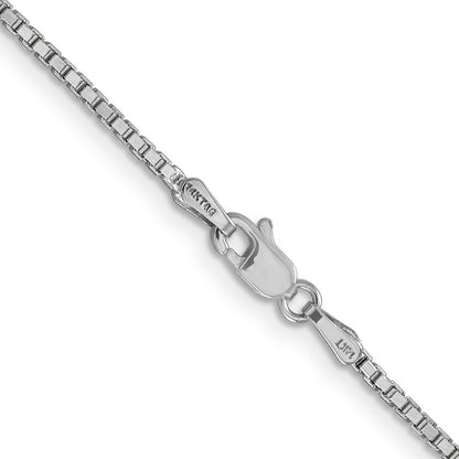 14K White Gold 28 Inch 1.5mm Box With Lobster Clasp Chain Necklace