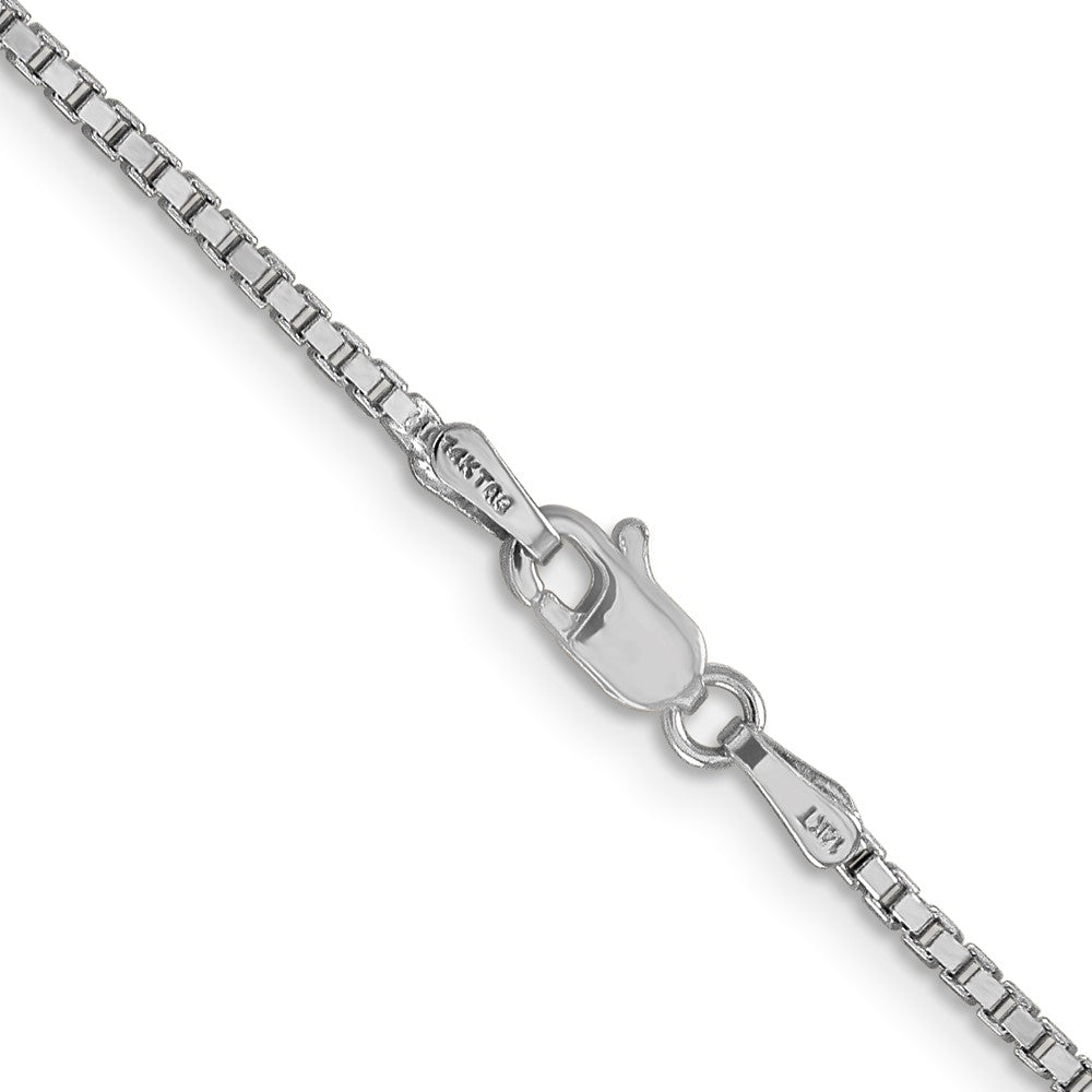 14K White Gold 22 Inch 1.5mm Box With Lobster Clasp Chain Necklace