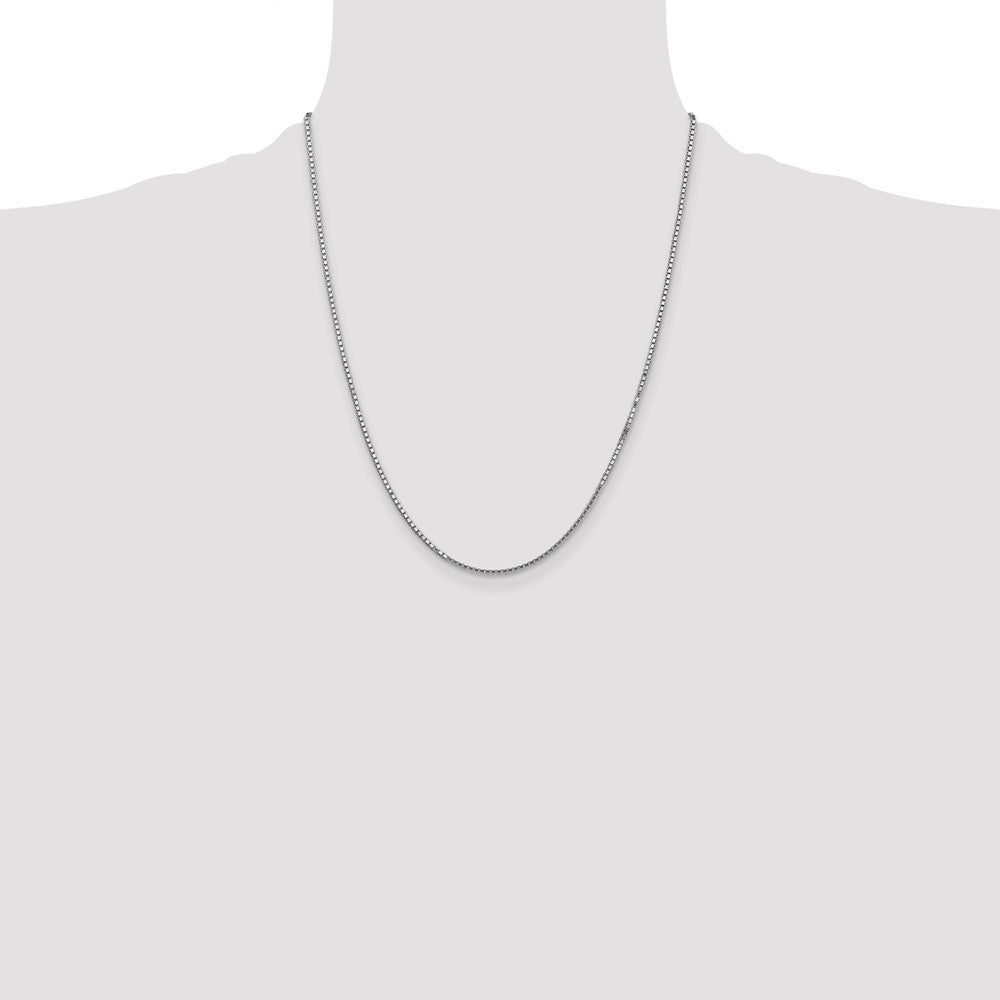 14K White Gold 22 Inch 1.5mm Box With Lobster Clasp Chain Necklace