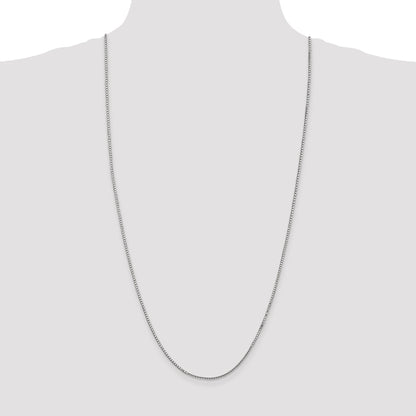 14K White Gold 30 Inch 1.5mm Box With Lobster Clasp Chain Necklace