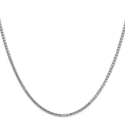 14K White Gold 20 Inch 1.9mm Box With Lobster Clasp Chain Necklace