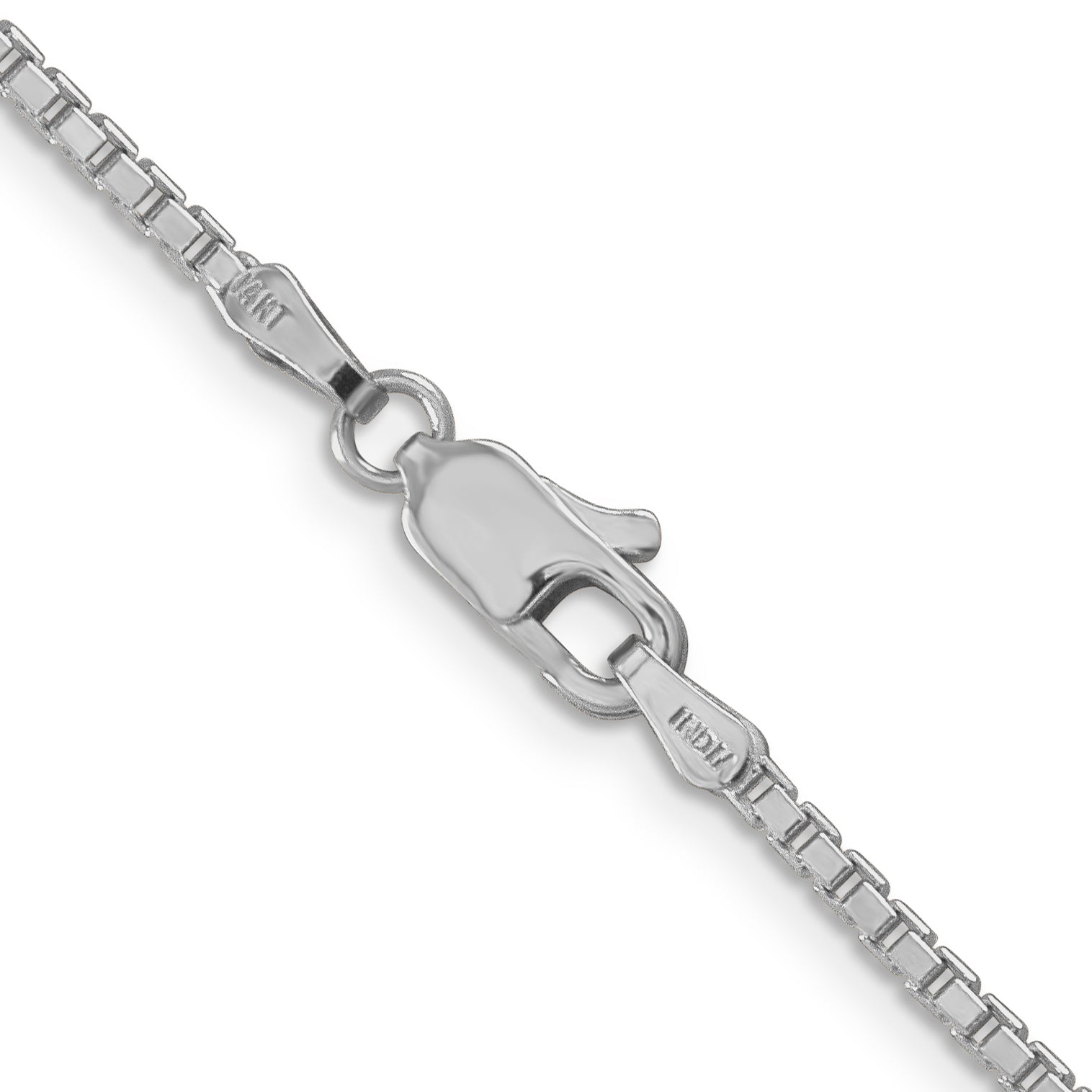 14K White Gold 26 Inch 1.9mm Box With Lobster Clasp Chain Necklace