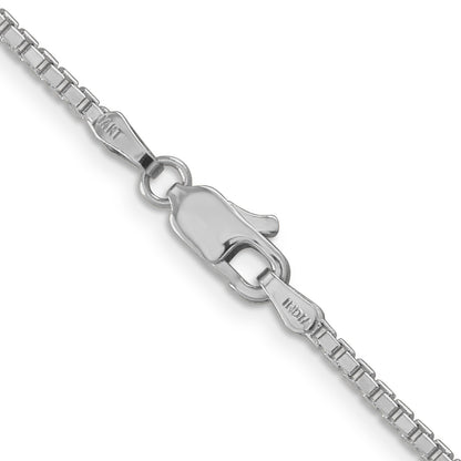 14K White Gold 22 Inch 1.9mm Box With Lobster Clasp Chain Necklace