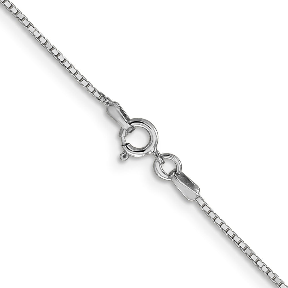 14K White Gold 24 Inch .9mm Box With Spring Ring Clasp Chain Necklace