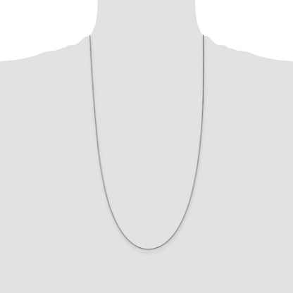 14K White Gold 28 Inch .9mm Box With Spring Ring Clasp Chain Necklace