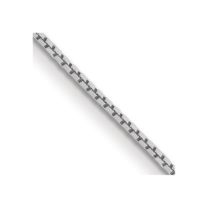 14K White Gold 24 Inch .9mm Box With Spring Ring Clasp Chain Necklace