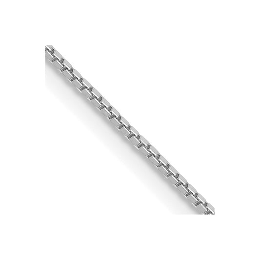 14K White Gold 26 Inch .9mm Box With Lobster Clasp Chain Necklace