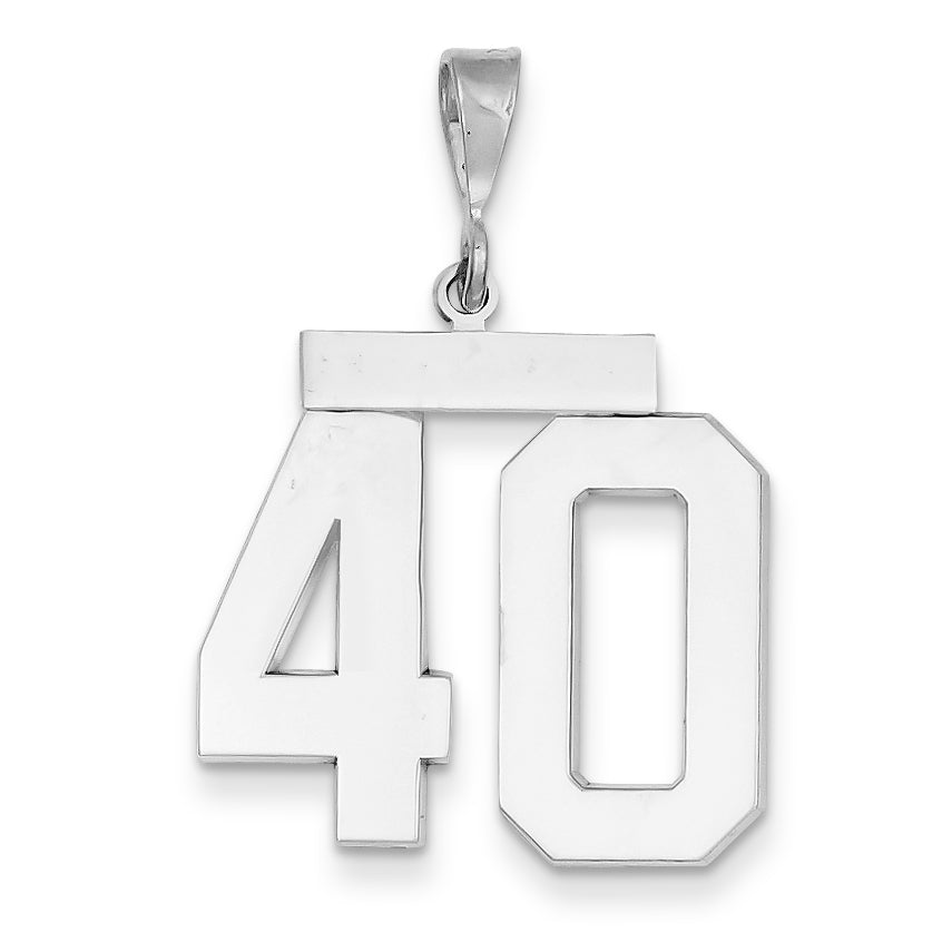 10K White Gold 10Kw Large Polished Number 40 Charm
