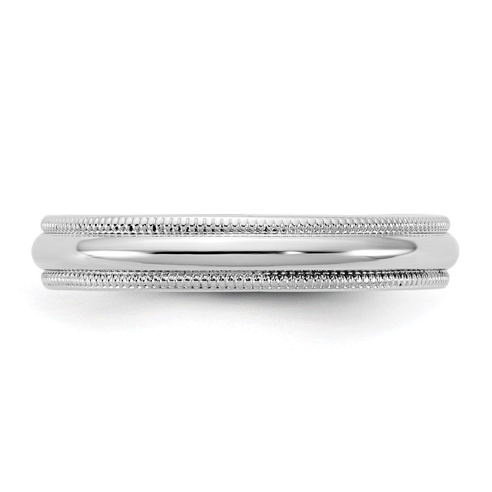 14K White Gold 3.5mm Milgrain Half Round Band