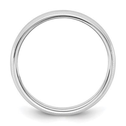 14K White Gold 4.5mm Milgrain Half Round Band