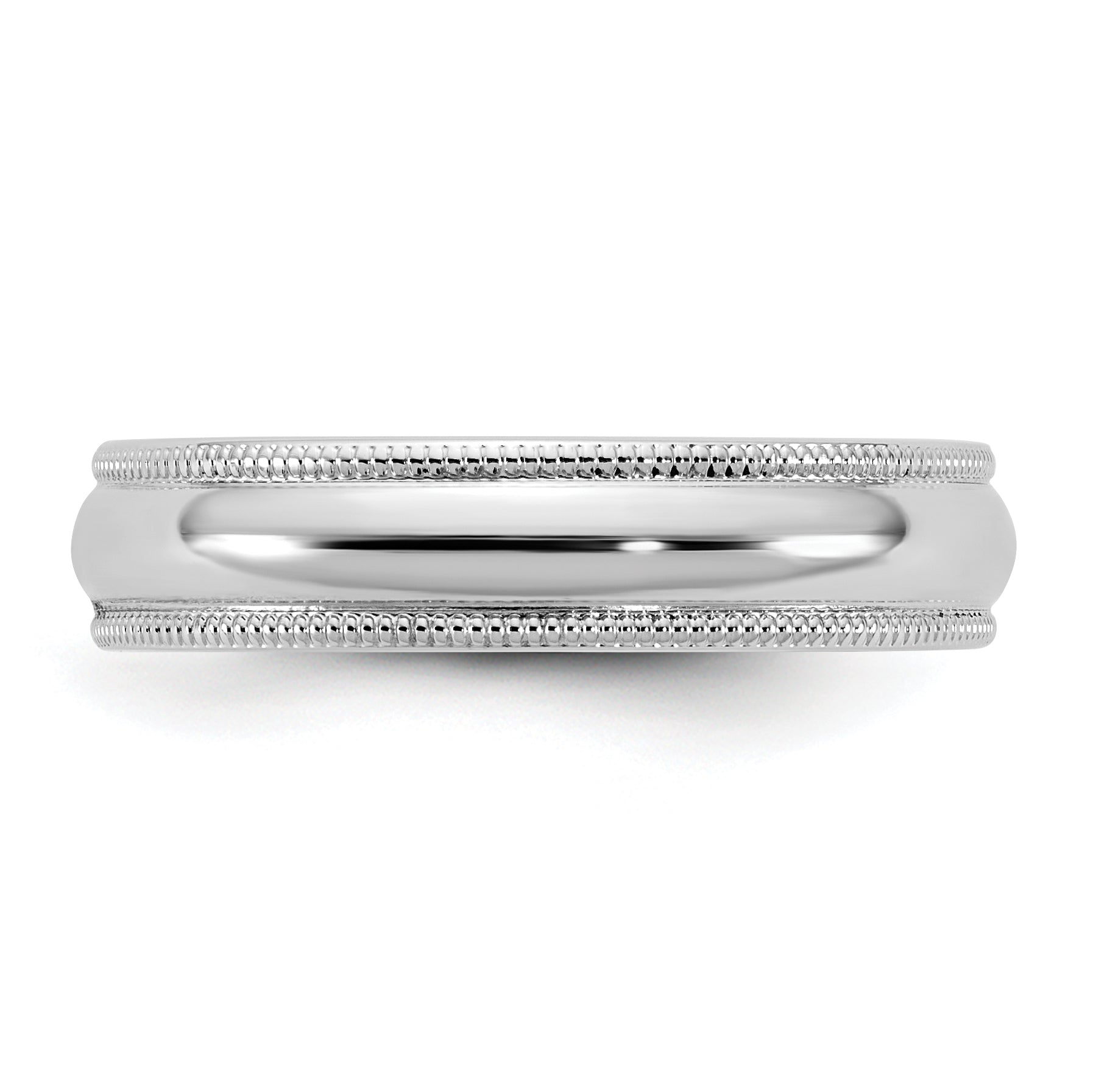 10K White Gold 10Kw 4.5mm Milgrain Half Round Band Size 9.5