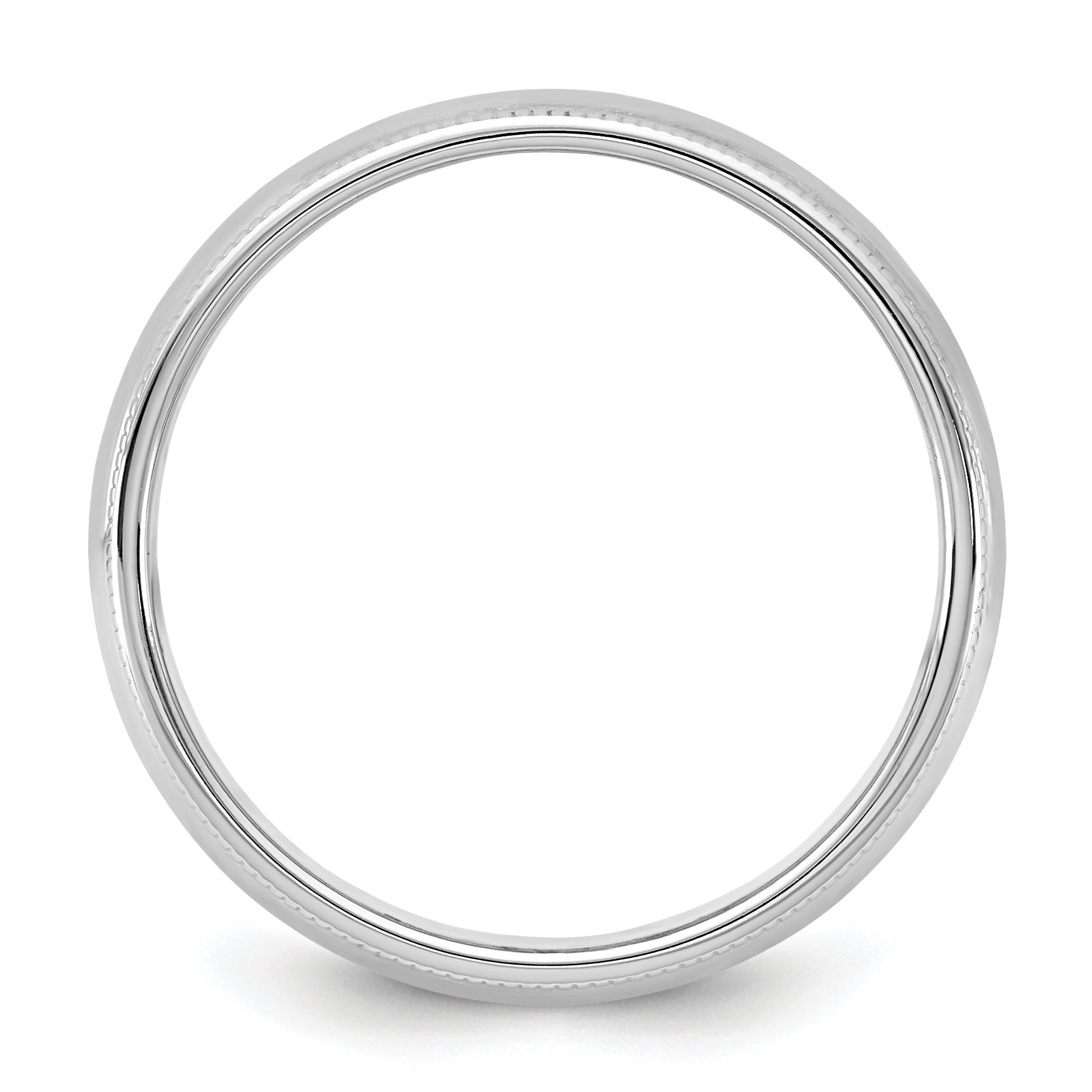 10K White Gold 10Kw 5.5mm Milgrain Half Round Band Size 8.5