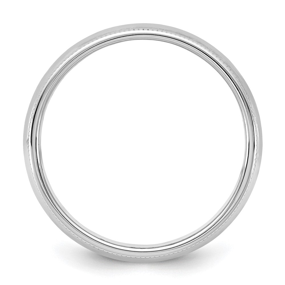 14K White Gold 5.5mm Milgrain Half Round Band