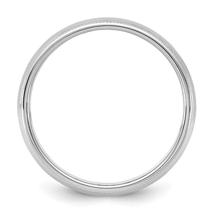 14K White Gold 5.5mm Milgrain Half Round Band