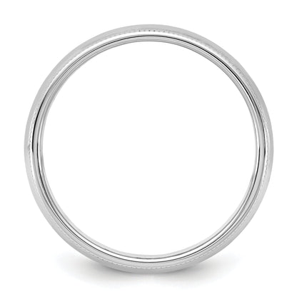 10K White Gold 10Kw 5.5mm Milgrain Half Round Band Size 9
