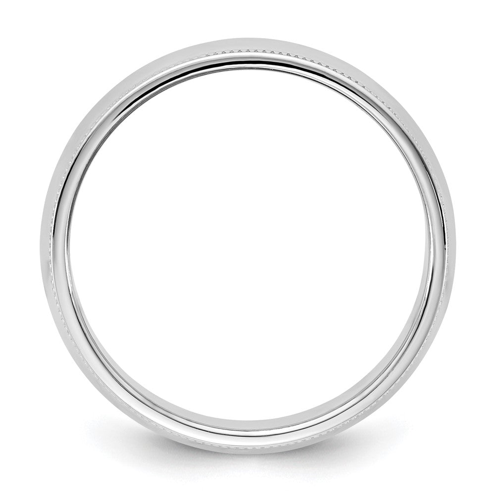 10K White Gold 10Kw 6.5mm Milgrain Half Round Band Size 13.5