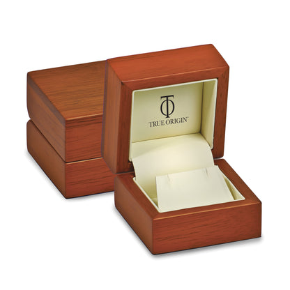 14K Yellow Gold True Origin 1/2 Carat Lab Grown Diamond Vs Def Three Stone Post Stud Earrings
