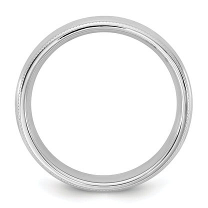 10K White Gold 10Kw 4.5mm Milgrain Comfort Fit Band Size 11.5