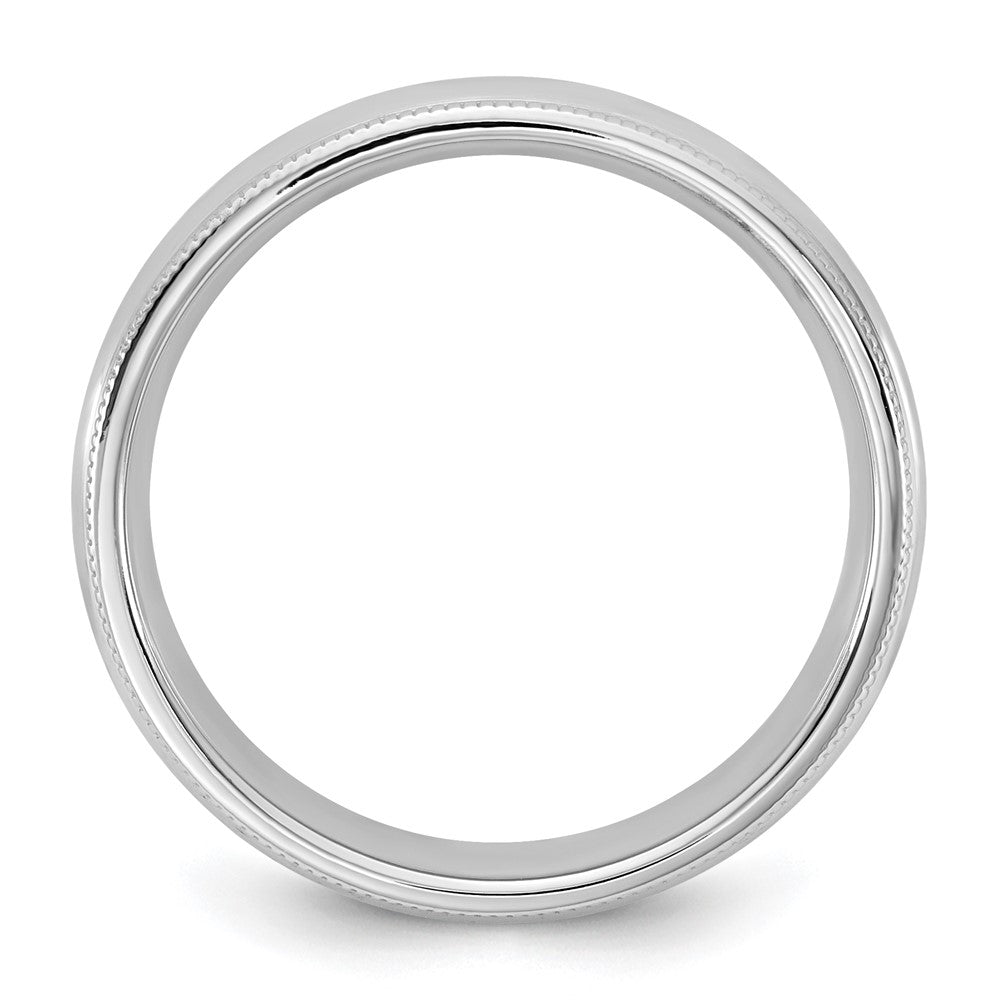 14K White Gold 4.5mm Milgrain Comfort Fit Band