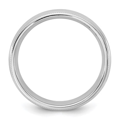 14K White Gold 4.5mm Milgrain Comfort Fit Band
