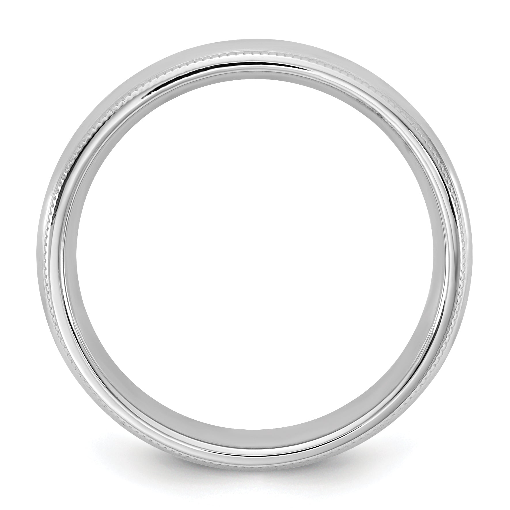 10K White Gold 10Kw 4.5mm Milgrain Comfort Fit Band Size 7.5