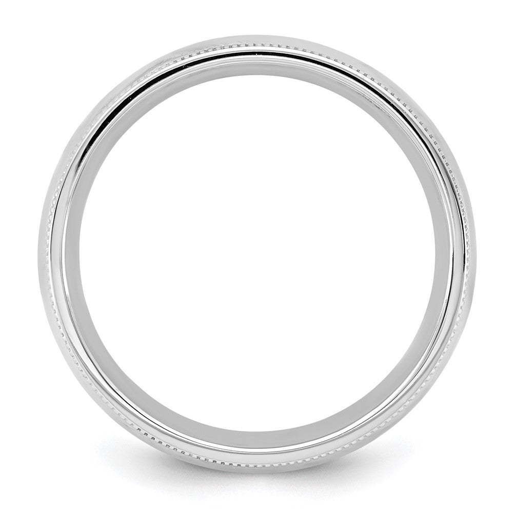 14K White Gold 5.5mm Milgrain Comfort Fit Band