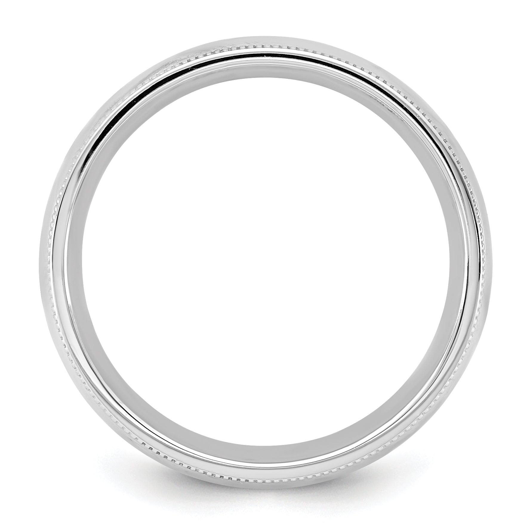 10K White Gold 10Kw 5.5mm Milgrain Comfort Fit Band Size 8.5