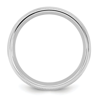 10K White Gold 10Kw 5.5mm Milgrain Comfort Fit Band Size 8.5