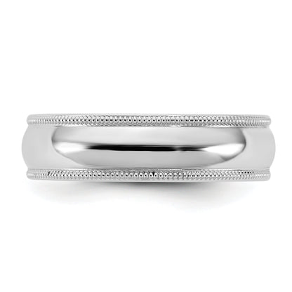 10K White Gold 10Kw 5.5mm Milgrain Comfort Fit Band Size 10