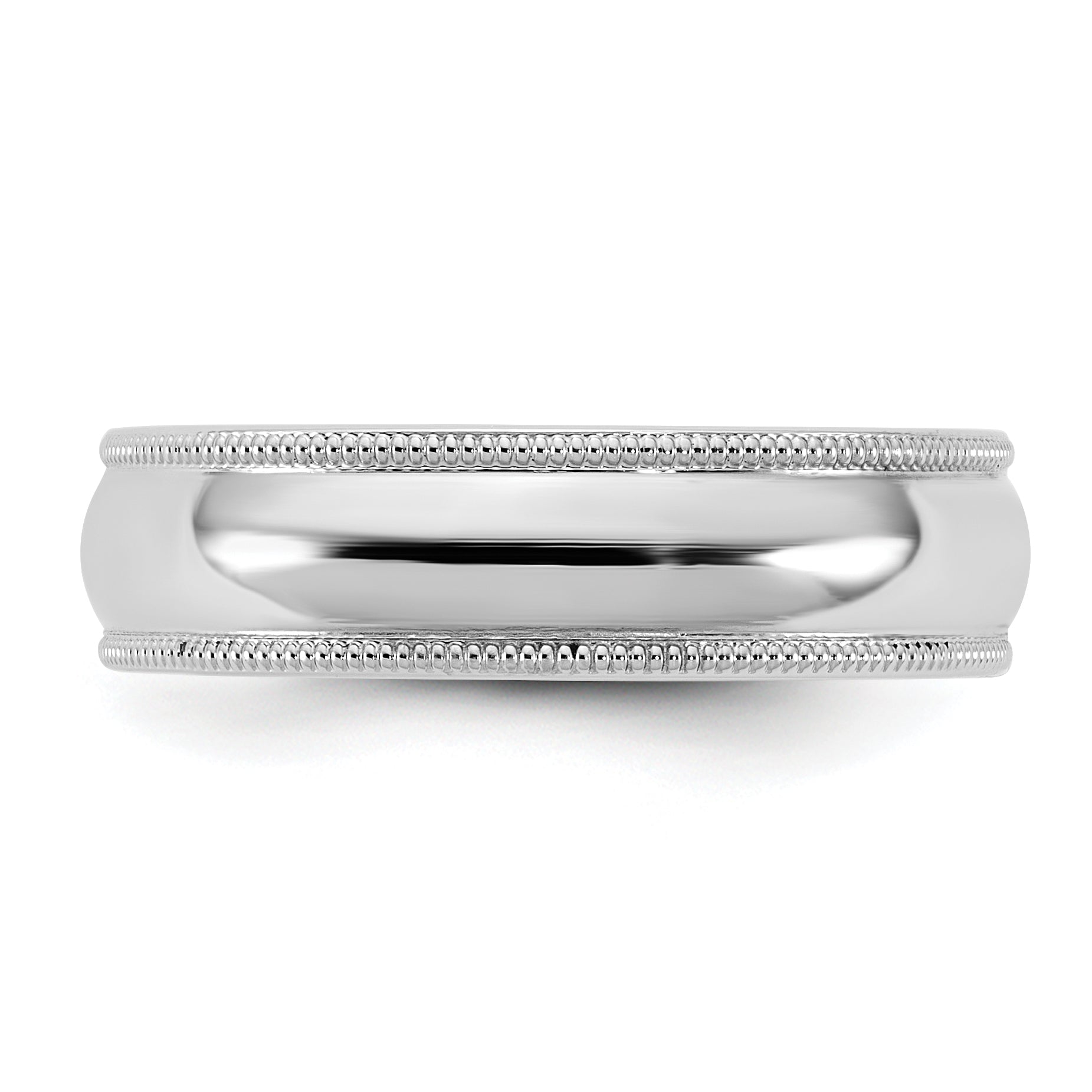 10K White Gold 10Kw 5.5mm Milgrain Comfort Fit Band Size 12