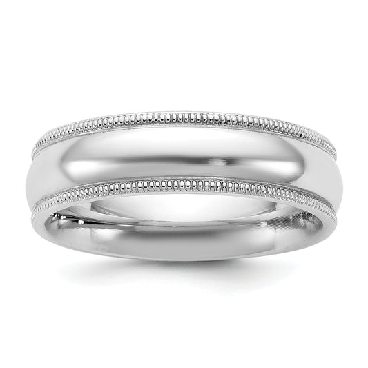 10K White Gold 10Kw 5.5mm Milgrain Comfort Fit Band Size 5
