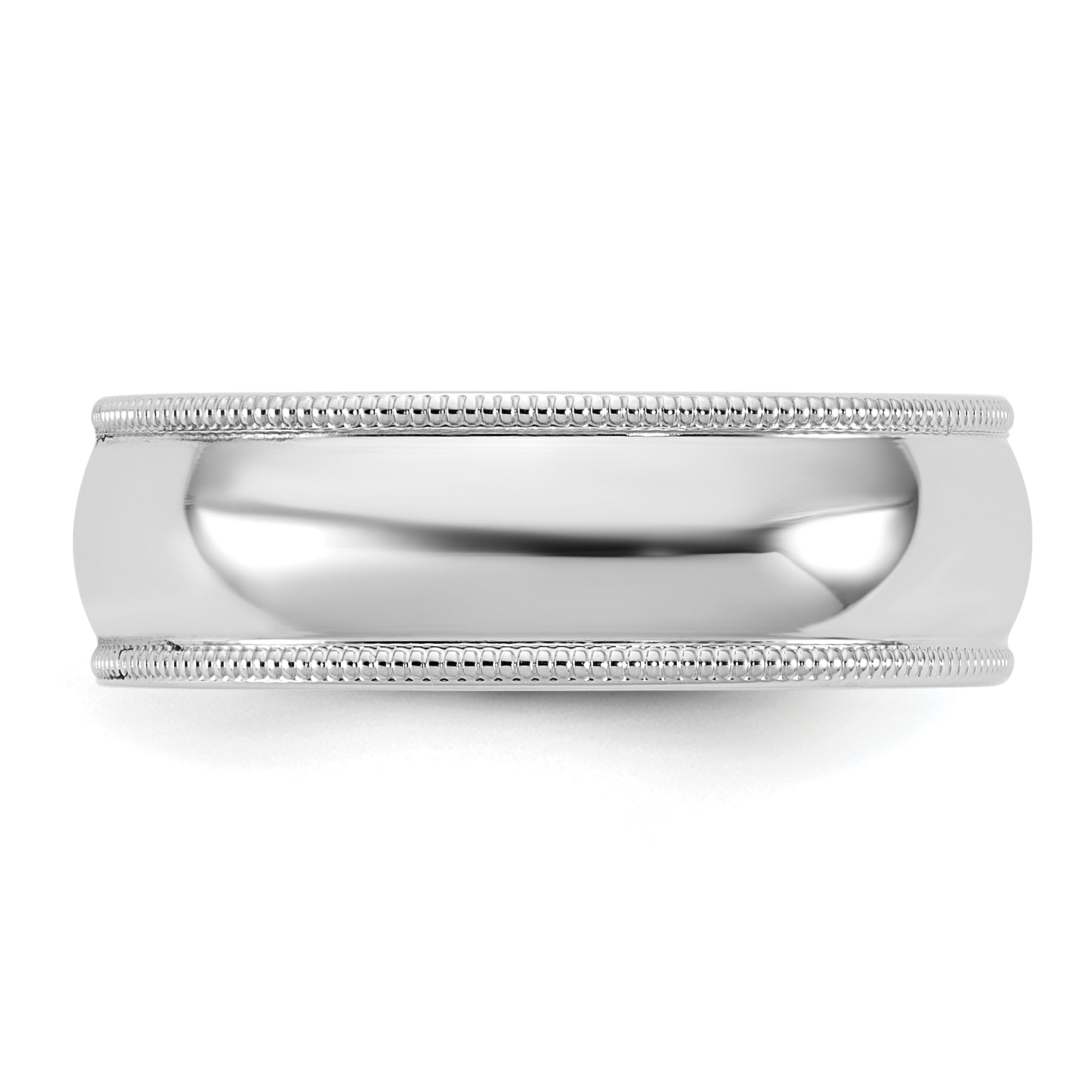 10K White Gold 10Kw 6.5mm Milgrain Comfort Fit Band Size 7