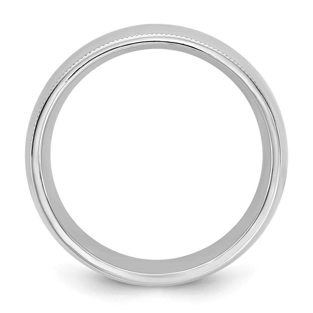 10K White Gold 10Kw 7mm Milgrain Comfort Fit Band Size 7.5