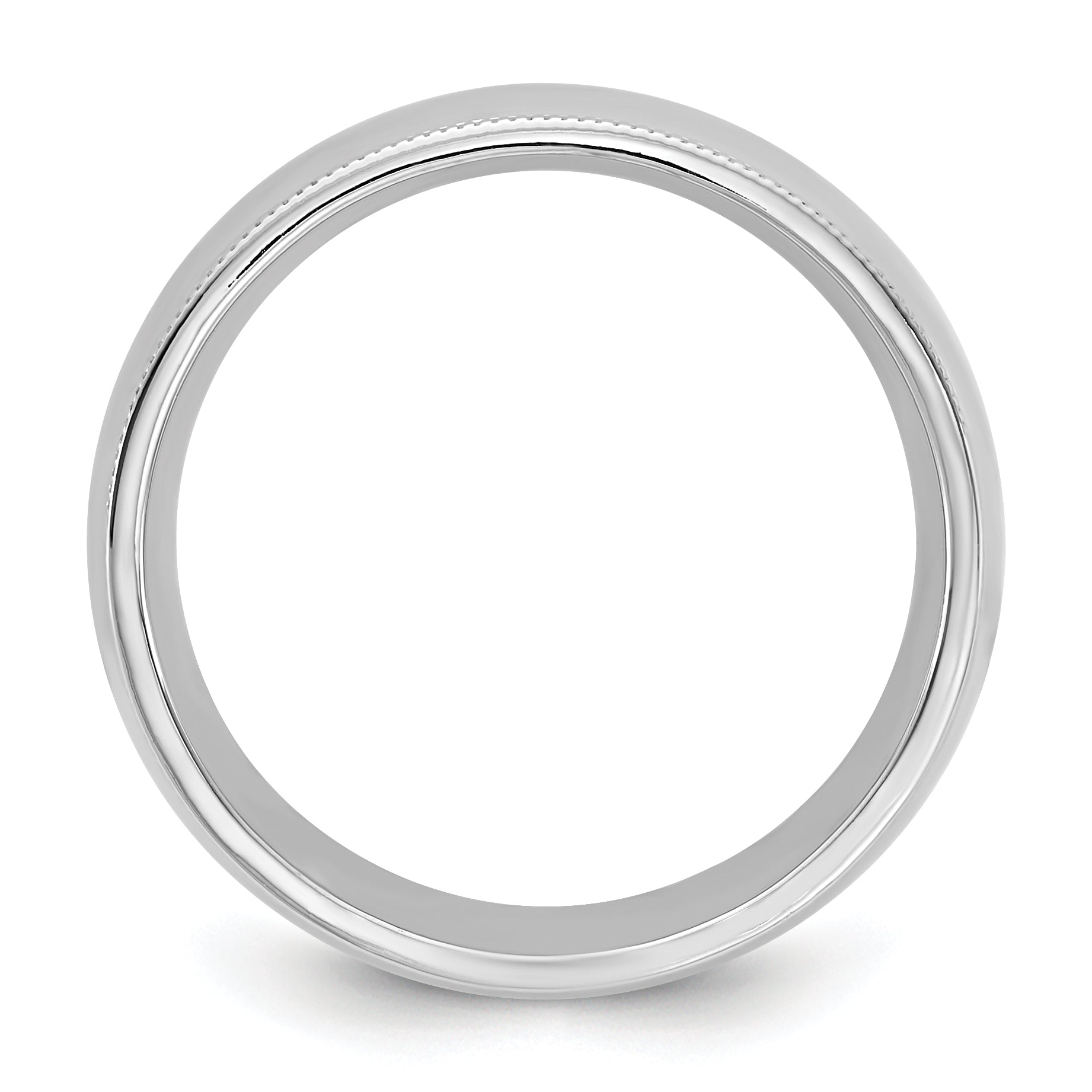 10K White Gold 10Kw 7mm Milgrain Comfort Fit Band Size 12.5