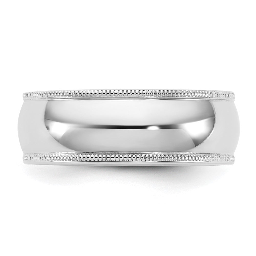 14K White Gold 7mm Milgrain Comfort Fit Band