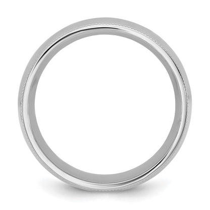 14K White Gold 8mm Milgrain Comfort Fit Band