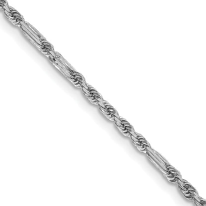 14K White Gold 20 Inch 1.8mm Diamond Cut Milano Rope With Lobster Clasp Chain Necklace