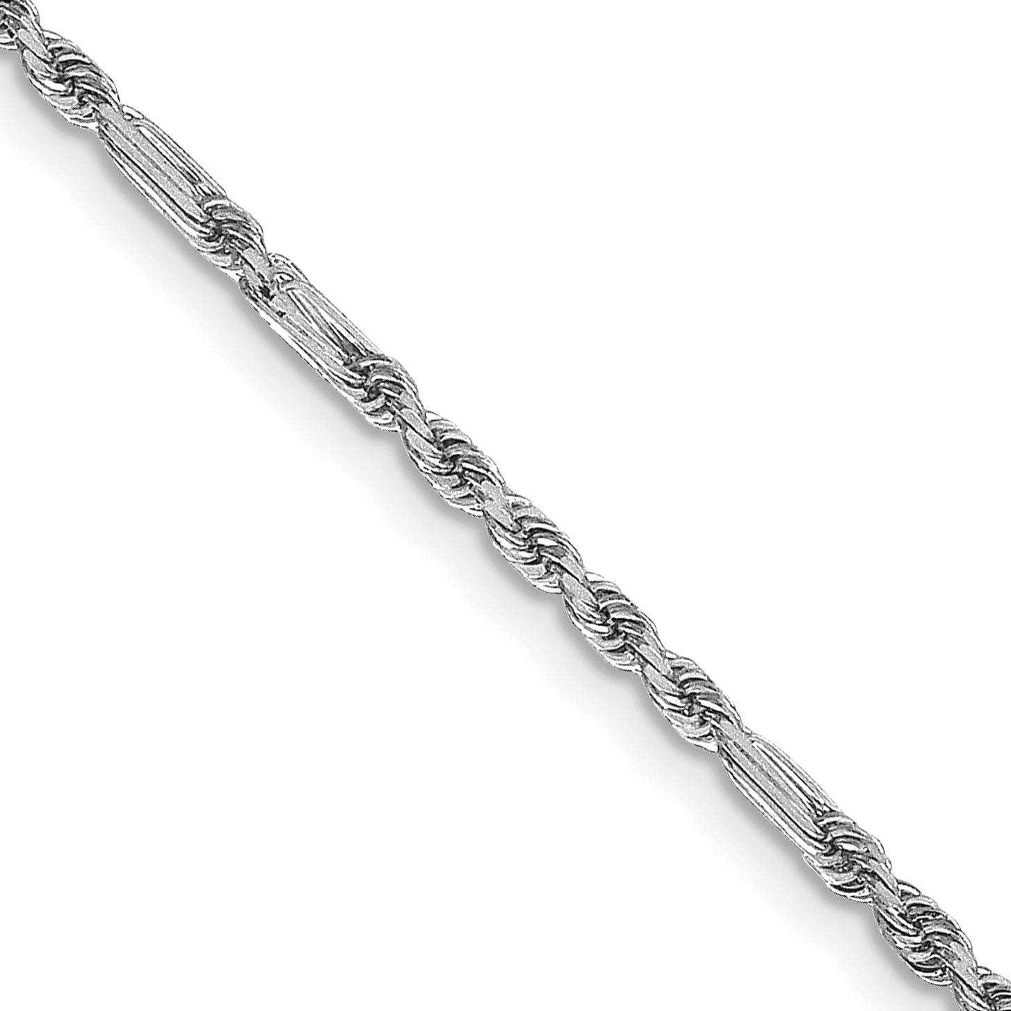 14K White Gold 24 Inch 1.8mm Diamond Cut Milano Rope With Lobster Clasp Chain Necklace