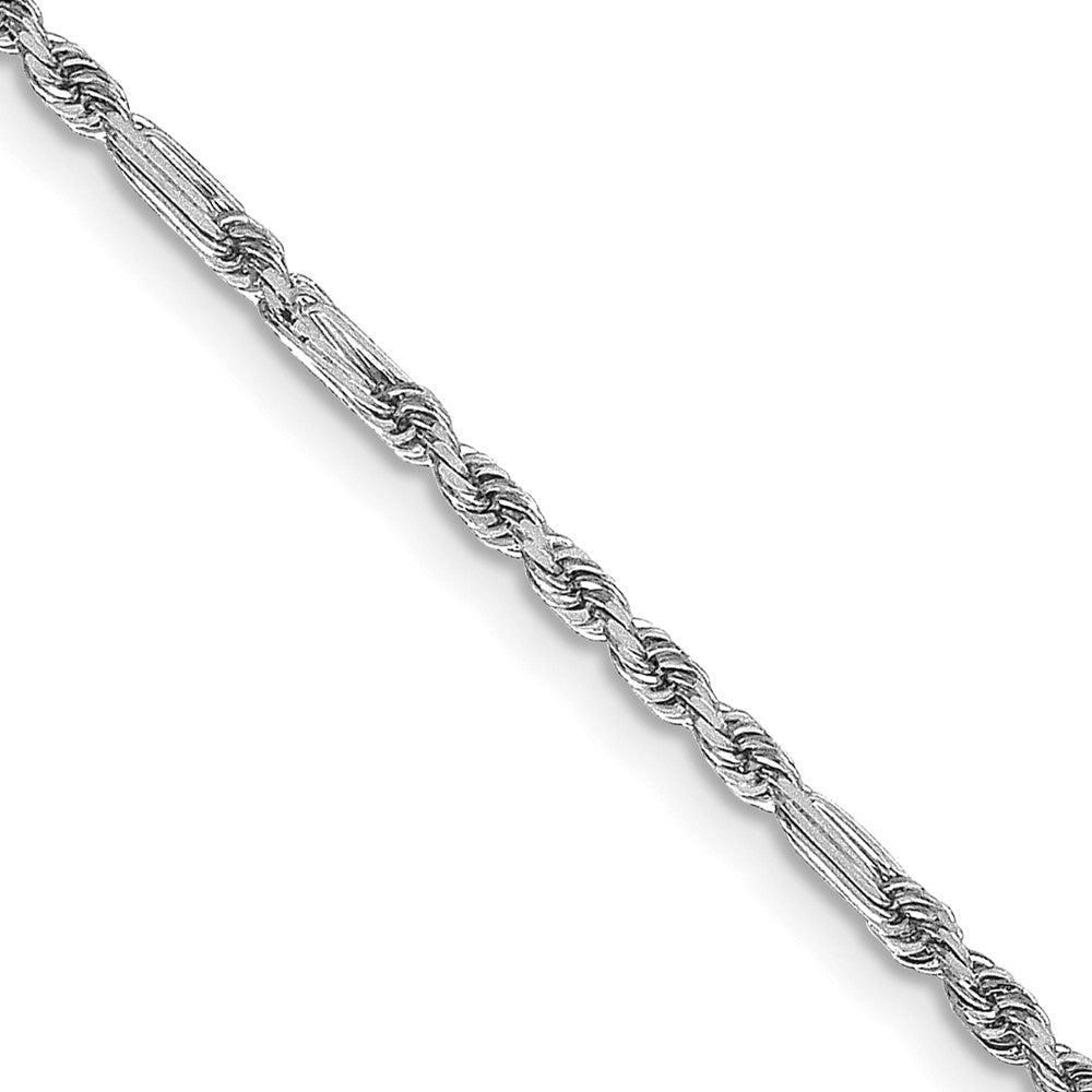 14K White Gold 18 Inch 1.8mm Diamond Cut Milano Rope With Lobster Clasp Chain Necklace