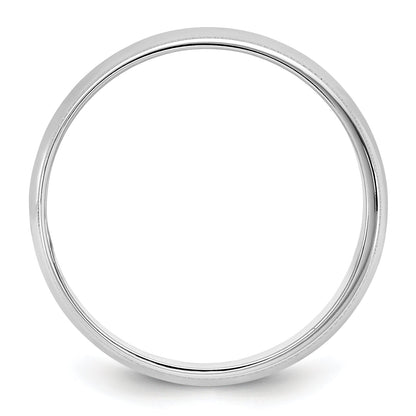 10K White Gold 10Kw 5.5mm Lightweight Milgrain Half Round Band Size 5
