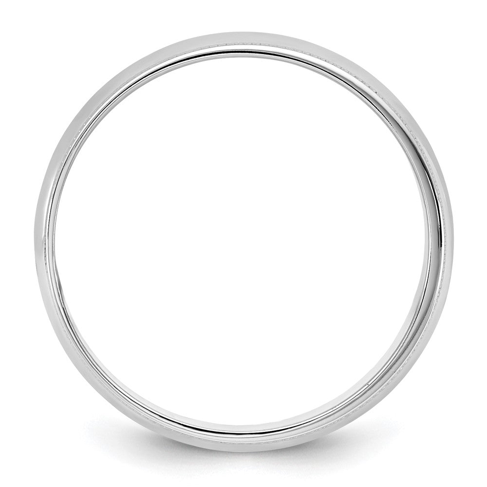 14K White Gold 5.5mm Lightweight Milgrain Half Round Band