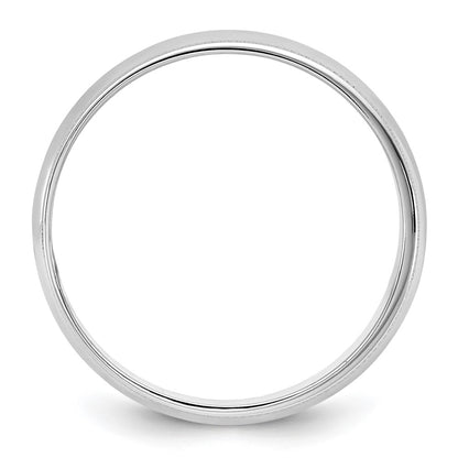 14K White Gold 5.5mm Lightweight Milgrain Half Round Band
