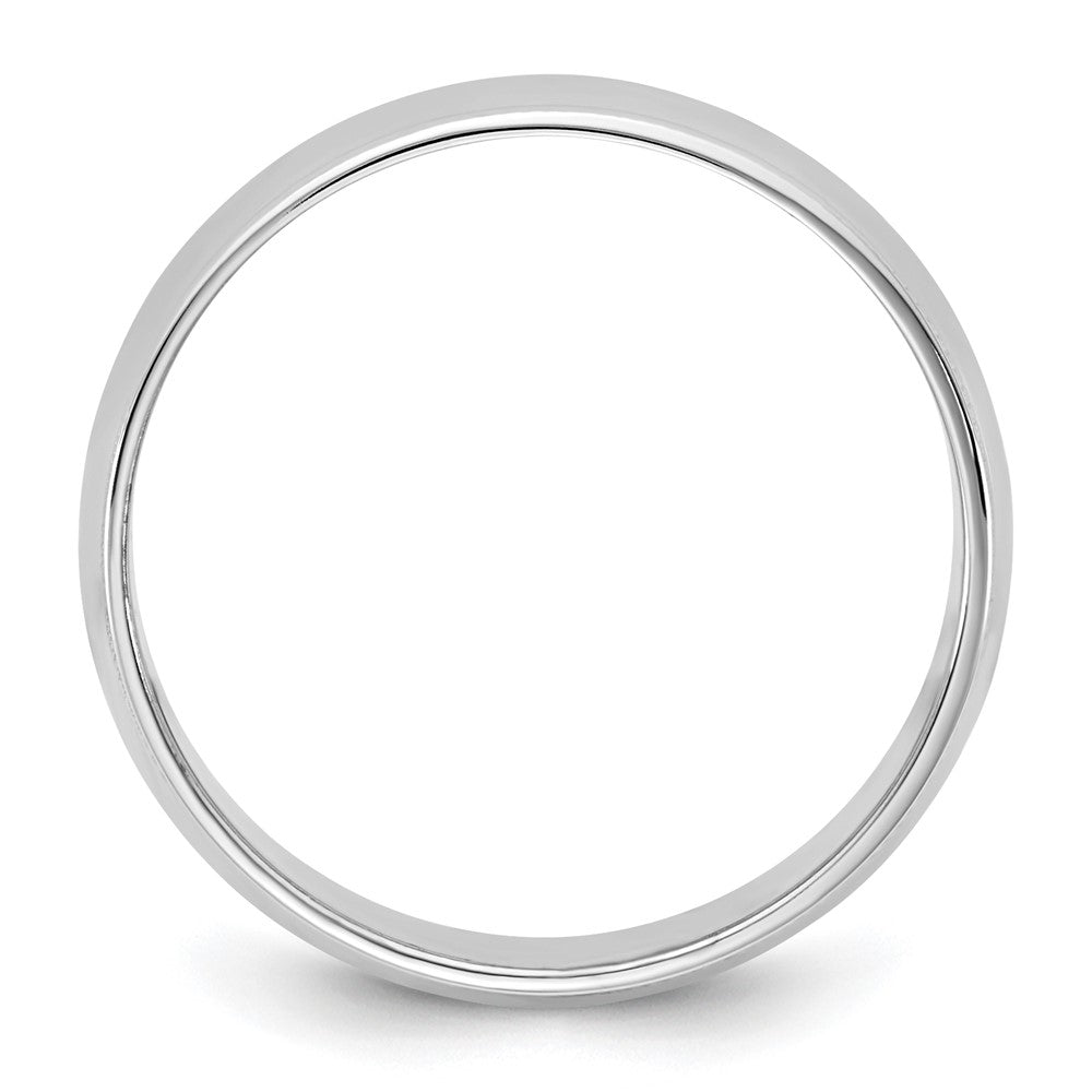 14K White Gold 6.5mm Lightweight Milgrain Half Round Band
