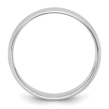 14K White Gold 6.5mm Lightweight Milgrain Half Round Band