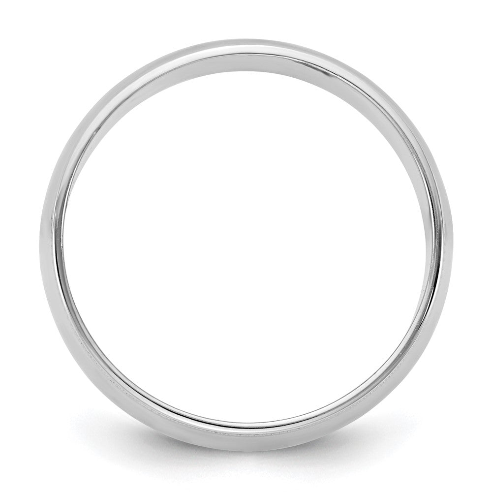 14K White Gold 7mm Lightweight Milgrain Half Round Band